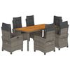 vidaXL 7-dijelni vrtni blagovaonski set sivi od poliratana