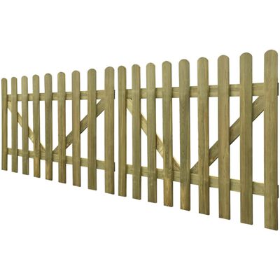 vidaXL Vrata za ogradu od kolaca 2 kom impregnirano drvo 300 x 120 cm