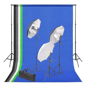 vidaXL Komplet za fotografski studio s pozadinama i setom rasvjete