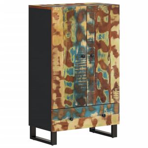 vidaXL Visoka komoda s ladicom 60x33x100 cm obnovljeno drvo i željezo