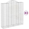 vidaXL Lučne gabionske ko&scaron;are 3 kom 200x50x200/220cm pocinčano željezo
