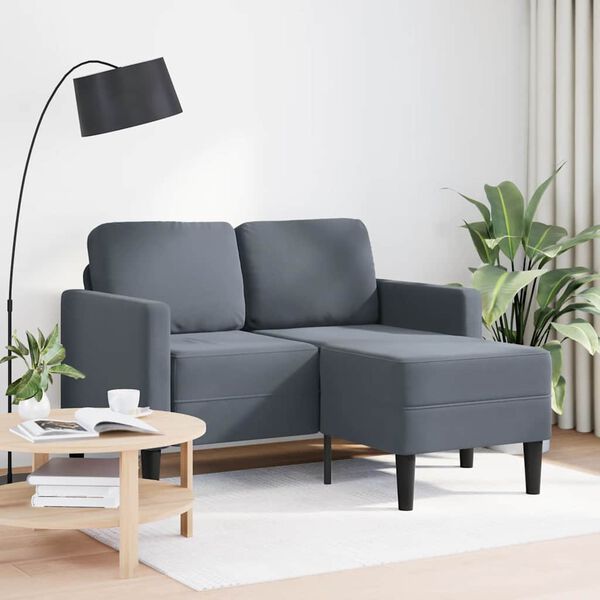vidaXL Sofa 2-sjed s ležaljkom u obliku slova L tamnosiva 125cm bar&scaron;un
