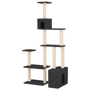 vidaXL Mačje drvo s sisalnim postoljima za grebanje Tamnosiva 177,5 cm
