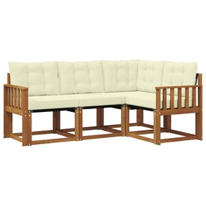 vidaXL Set vanjskih sofa s jastukom 4 pcs Prirodna i krem