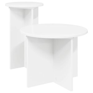 vidaXL Set pomoćnih stolića 2 kom. Bijela &Oslash; 45 x 35 cm