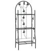 vidaXL Stalak za biljke s 3 razine crni 52 x 28 x 128 cm željezni