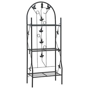vidaXL Stalak za biljke s 3 razine crni 52 x 28 x 128 cm željezni