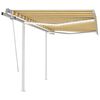 vidaXL Tenda na ručno uvlačenje s LED svjetlima 3,5x2,5 m žuto-bijela