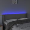 vidaXL LED uzglavlje sivo 147x16x78/88 cm od umjetne kože