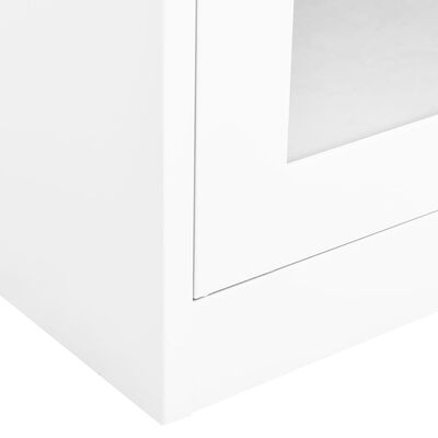 vidaXL Uredski ormarić bijeli 90 x 40 x 180 cm čelik i kaljeno staklo