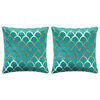 vidaXL Jastuci s tiskanom folijom 2 kom zeleno-zlatni 40x40 cm baršun