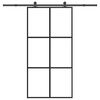 vidaXL Klizna vrata s okovom 102x205 cm ESG staklo i aluminij