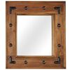 vidaXL Ogledalo od masivnog bagremovog drva 50 x 50 cm