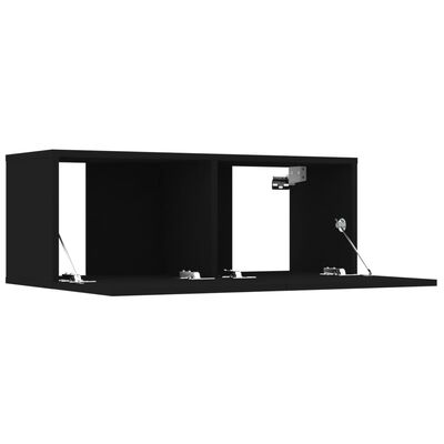 vidaXL 7-dijelni set TV ormarića crni od konstruiranog drva