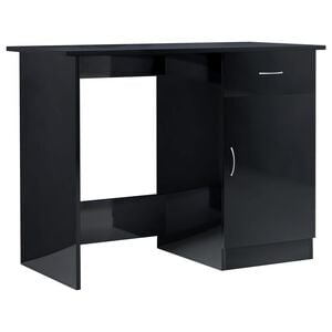 vidaXL Radni stol visoki sjaj crni 100 x 50 x 76 cm od iverice