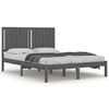 vidaXL Okvir za krevet od masivne borovine sivi 135x190 cm bračni