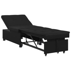vidaXL Krevet-sofa na razvlačenje Crna 194 x 67 x 82 cm Mikrovlakna