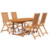vidaXL 5-dijelni vrtni blagovaonski set od masivnog bagremovog drva 120-170 cm