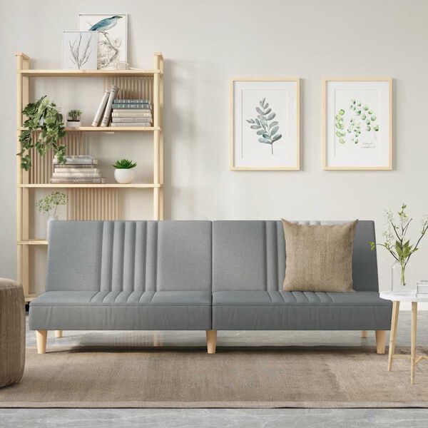 vidaXL Kauč na razvlačenje od tkanine svjetlosivi
