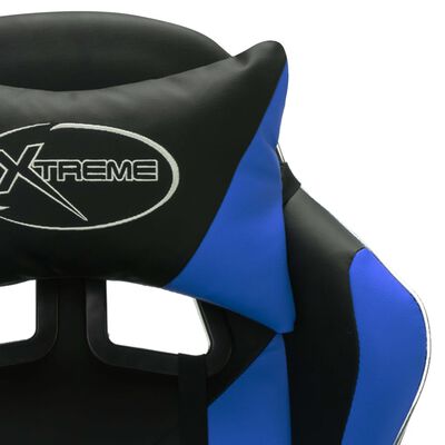 vidaXL Igraća stolica s RGB LED svjetlima plavo-crna od umjetne kože