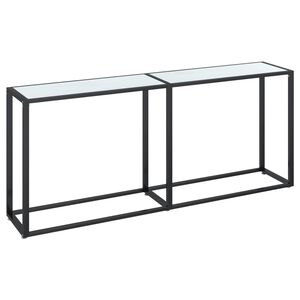 vidaXL Konzolni stol boja bijeli mramor 180x35x75,5 cm kaljeno staklo