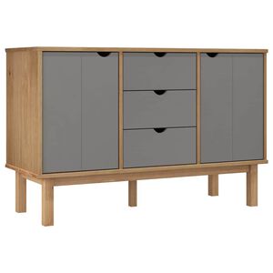 vidaXL Komoda OTTA smeđe-siva 113,5 x 43 x 73 cm od masivne borovine