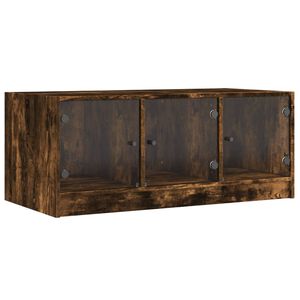 vidaXL Stolić za kavu sa staklenim vratima boja hrasta 102x50x42 cm