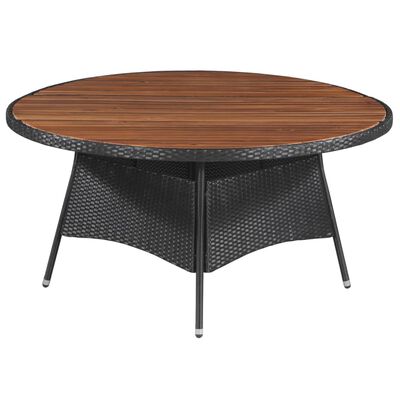 vidaXL Vrtni stol od poliratana i masivnog bagremovog drva 150 x 74 cm