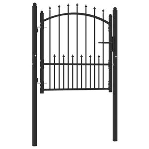 vidaXL Vrata za ogradu EMMEN s &scaron;iljcima čelik 104x97 cm crna