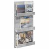 vidaXL Polica za časopise s policom Betonski sivi 51 x 11 x 102 cm