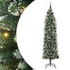 vidaXL Umjetno vitko božićno drvce Zelena i bijela 210 cm
