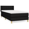 vidaXL Krevet s oprugama i madracem crni 100 x 200 cm od tkanine
