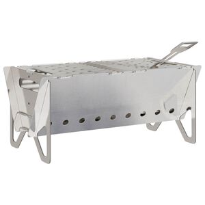 vidaXL Kamping vatra 42 x 22 x 18 cm Nehrđajući čelik Srebrna
