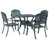 vidaXL Set vrtnih stolova 5 pcs Zelena Liveni aluminij