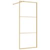 vidaXL Stijenka za walk-in tu&scaron; s prozirnim staklom ESG zlatna 80x195cm