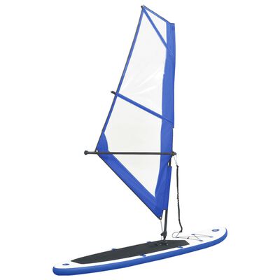 vidaXL Daska za veslanje stojeći na napuhavanje s jedrom plavo-bijela