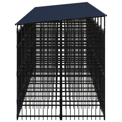 vidaXL Vanjski kavez za pse s krovom čelični 14,75 m²