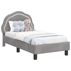 vidaXL Okvir kreveta za malu djecu s naslonom Svjetlosiva 70 x 140 cm