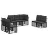 vidaXL Set vanjskih sofa Crna Poliester