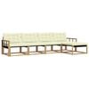 vidaXL Set vanjskih sofa s jastukom 5 pcs Bijela i krem