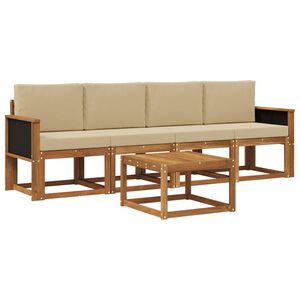 vidaXL Set vanjskih sofa s jastukom 4 pcs Prirodna