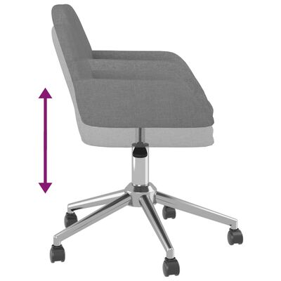 vidaXL Okretna uredska stolica od tkanine svjetlosiva