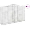 vidaXL Lučne gabionske ko&scaron;are 12kom 300x50x180/200cm pocinčano željezo
