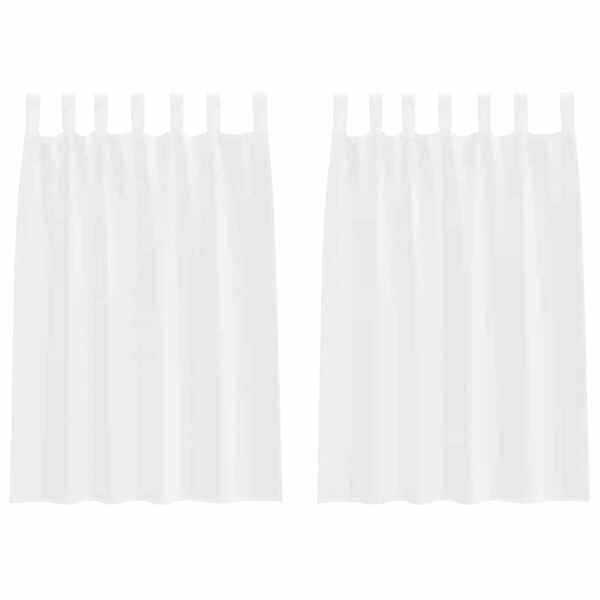 vidaXL Voile zavjesa sa zavjesama 2 pcs Bijelo 140 x 140 cm Poliester