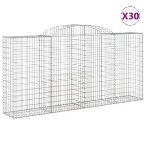 vidaXL Lučne gabionske ko&scaron;are 30kom 300x50x140/160cm pocinčano željezo