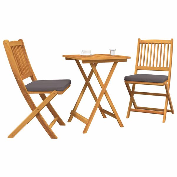 vidaXL Bistro set za vrt 3 pcs Smeđa Čvrsto drvo akacije