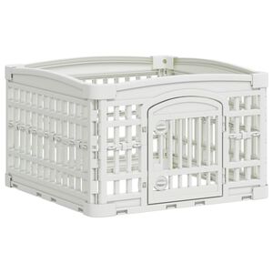 vidaXL Igraonica za pse s 4 panela 60 x 60 x 38 cm Plastika Bijela