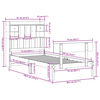 vidaXL Krevet s regalom za knjige bez madraca 75x190 cm borovina