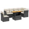 vidaXL 7-dijelni set vrtnih sofa od poliratana s jastucima crni