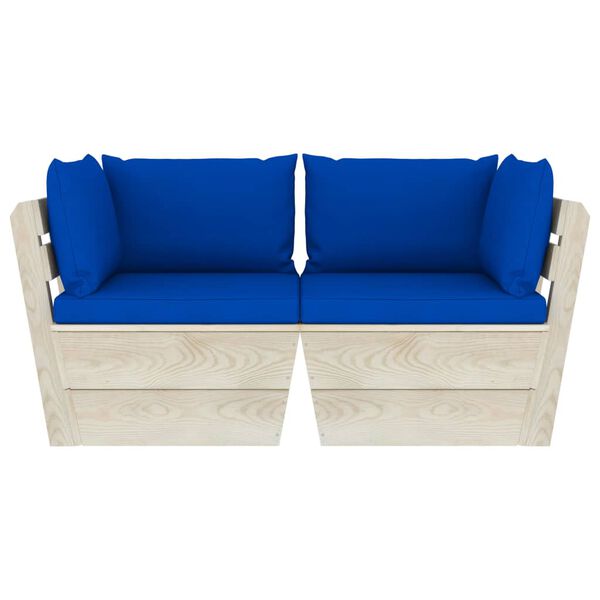 vidaXL Vrtni dvosjed od paleta od smrekovine s jastucima